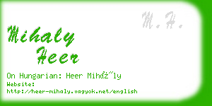 mihaly heer business card